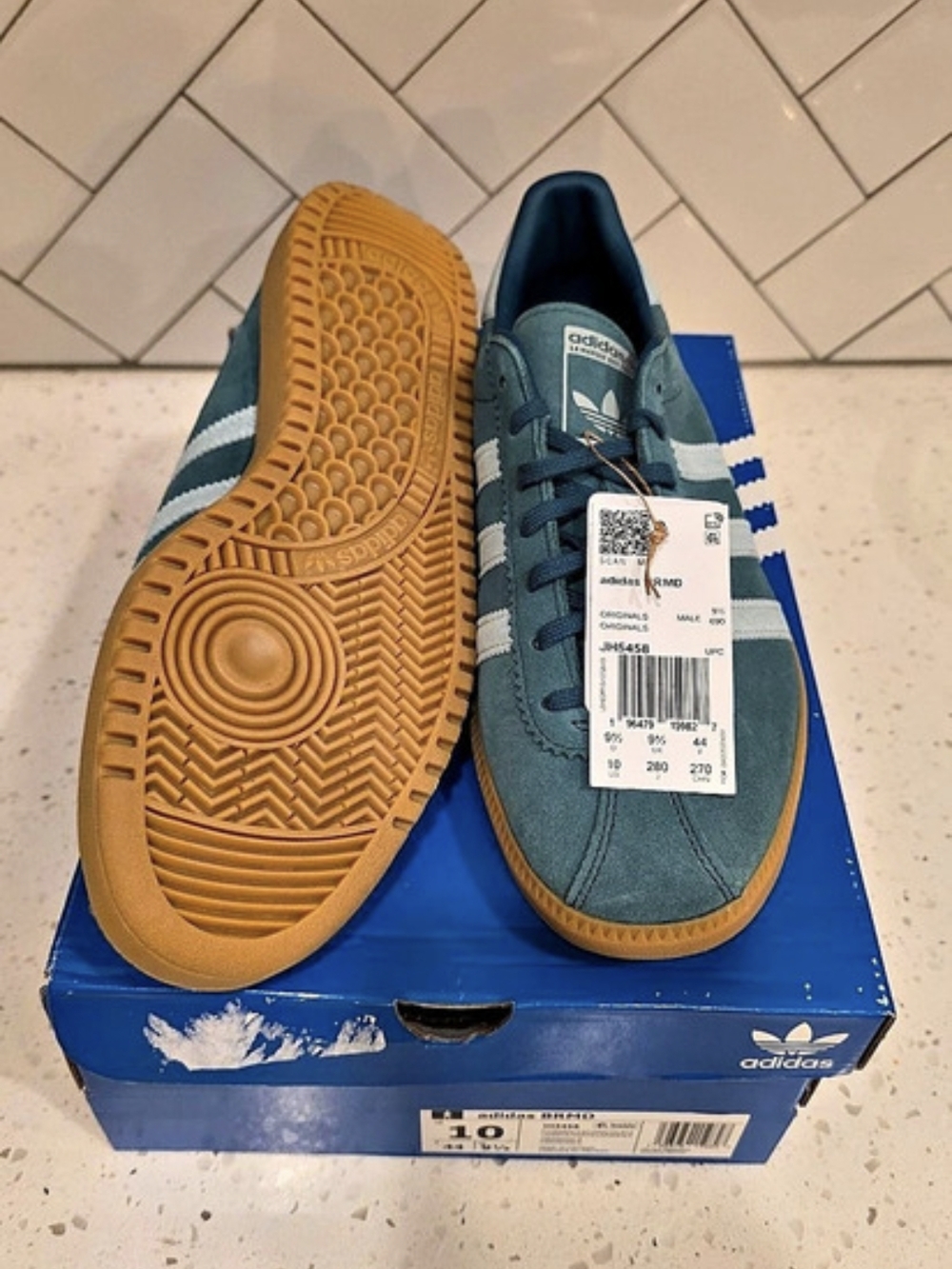 adidas Samba OG Sneakers in Green And White Size 10 NWT - Picture 5 of 5